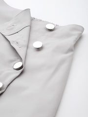 Grey Cotton Layered Mini Skorts