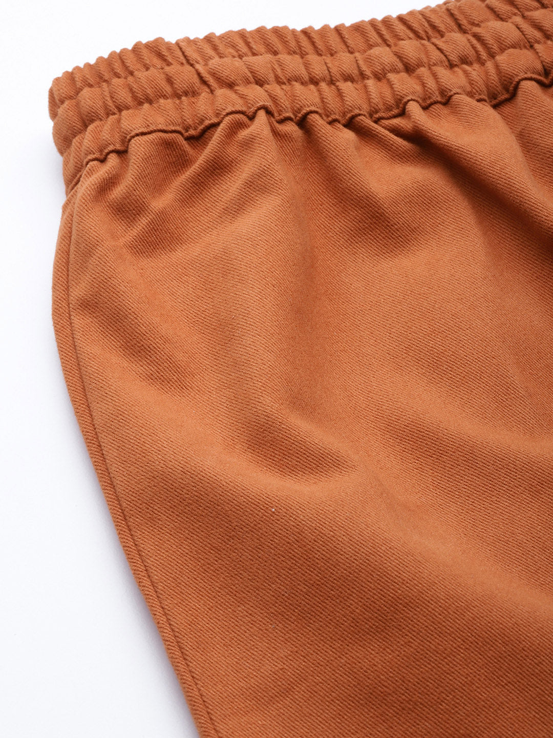 Women Rust Orange High-Rise Cargo Joggers