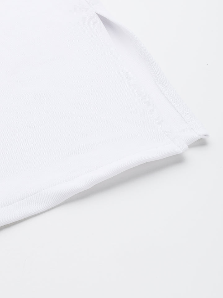 White Side Slit Pencil Skirt