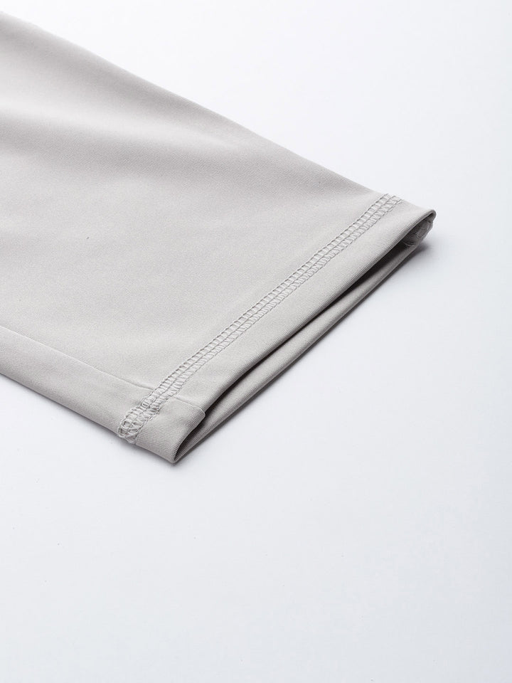 Grey Solid Ankle Length Slim Fit Leggings