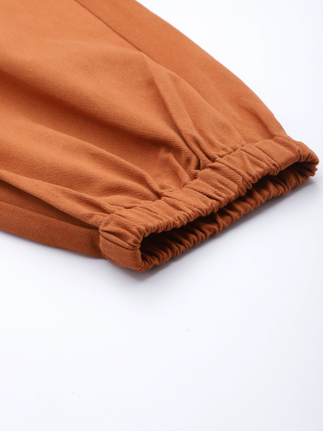 Women Rust Orange High-Rise Cargo Joggers