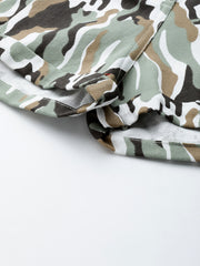 Green Camouflage Printed Shorts