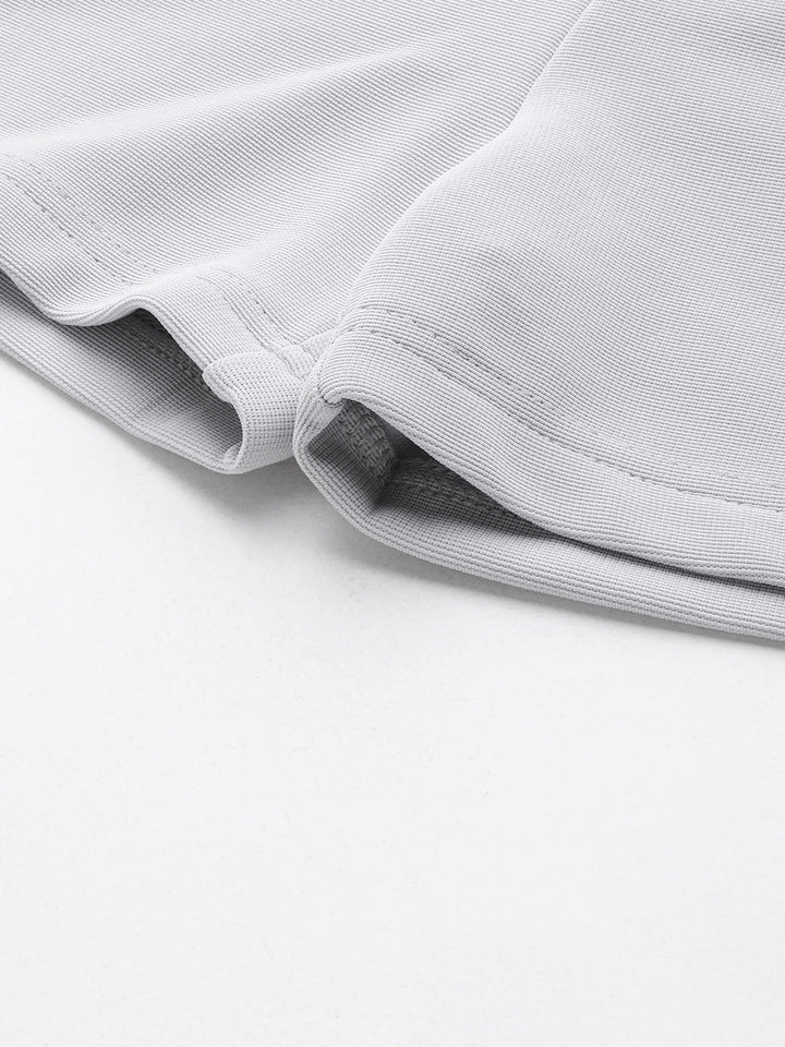 Grey Solid Mid-Rise Regular Shorts