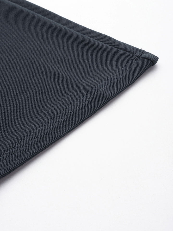 Charcoal Slim Fit High-Rise Bootcut Trousers