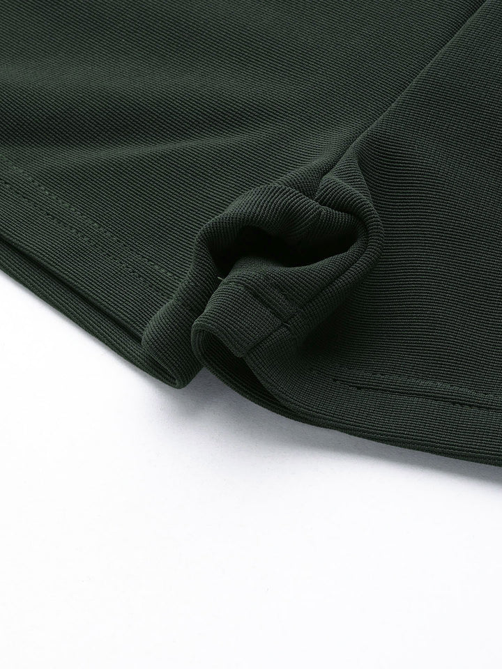 Olive Green Solid Mid-Rise Regular Shorts
