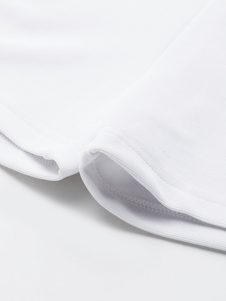 White Solid Mid-Rise Regular Shorts