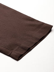 Coffee Brown Pure Cotton Peg Trousers