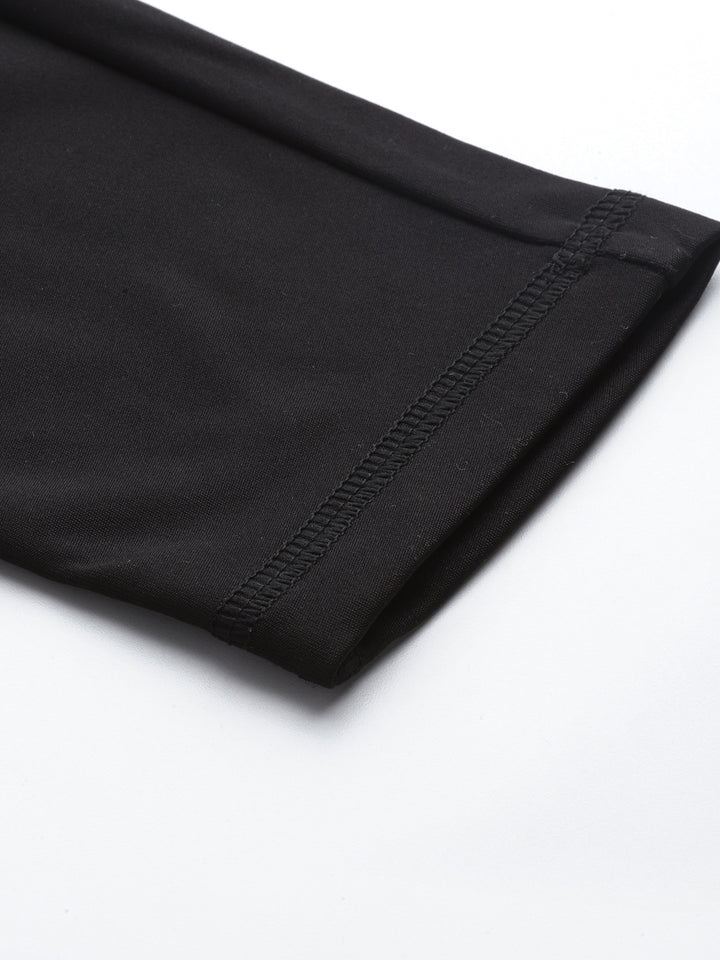 Black Solid Ankle Length Slim Fit Leggings