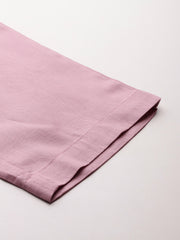 Pink Pure Cotton Peg Trousers