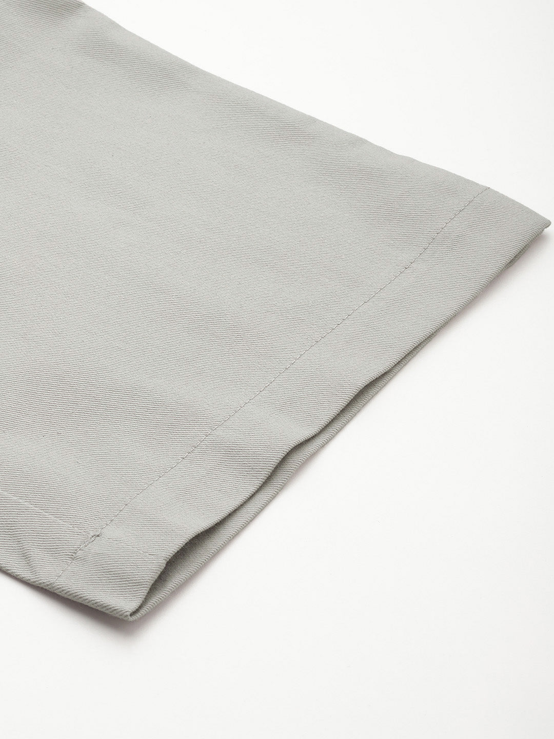 Grey Flat-Front High-Rise Pure Cotton Cargos