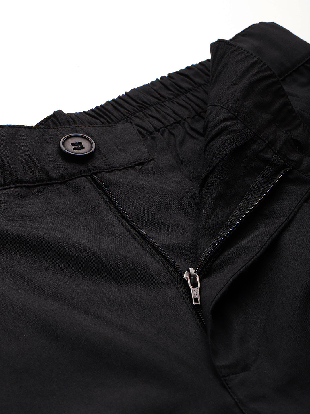 Popnetic Loose Fit High-Rise Pleated Pure Cotton Trousers