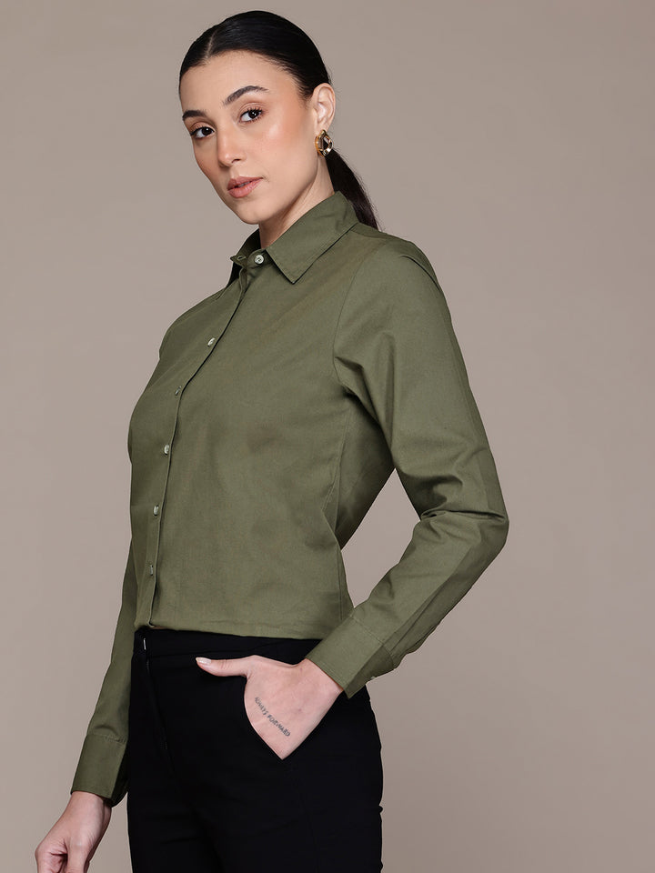 Popnetic Women Smart Pure Cotton Formal Shirt