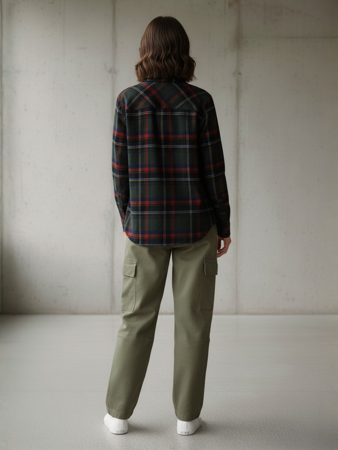 Popnetic Women Pure Cotton Flannel Oversized Shirt