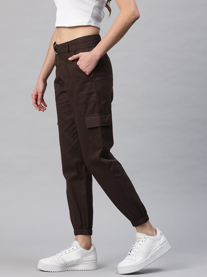 Popnetic Women High-Rise Cargos Trousers