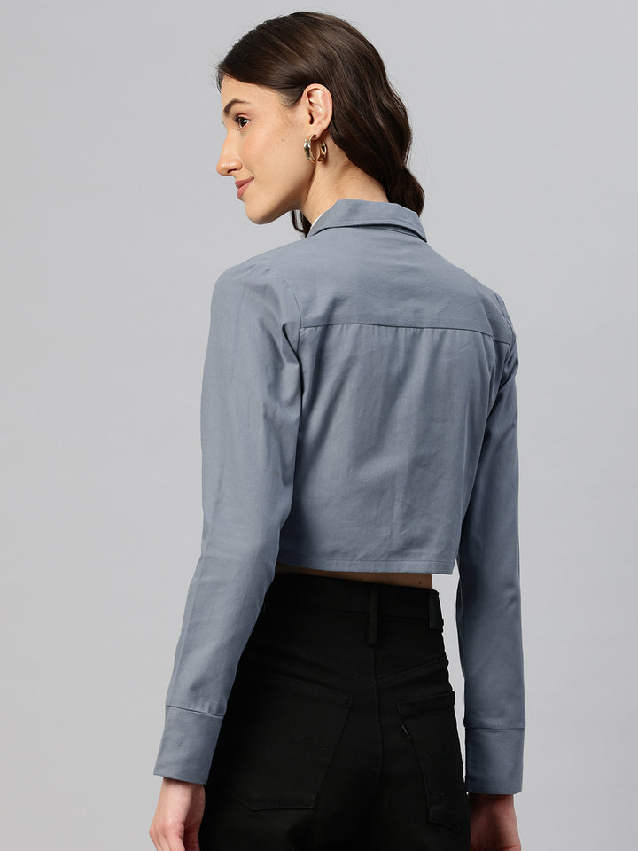 Popnetic Pure Cotton Crop Tailored Jacket
