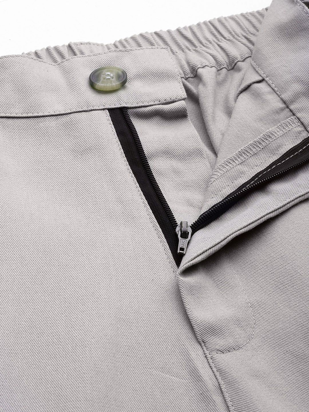 Popnetic Flat-Front High-Rise Pure Cotton Cargos
