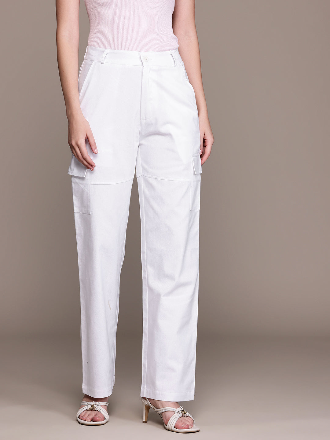 Popnetic Women Smart High-Rise Cargos Trousers