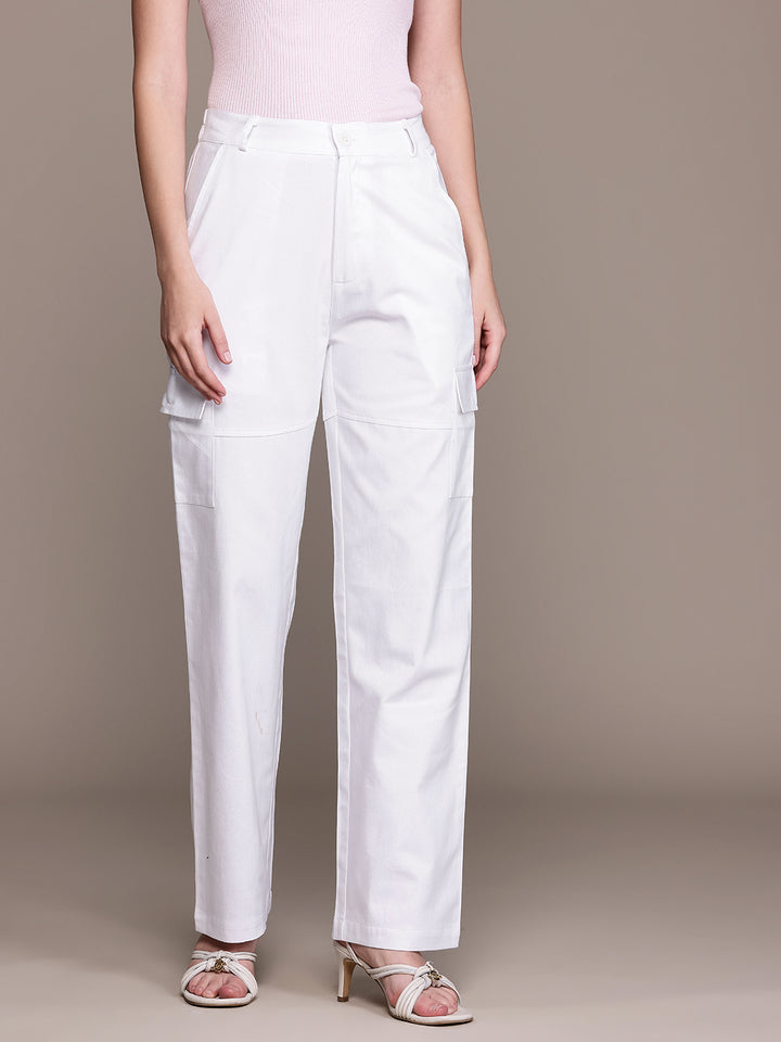 Popnetic Women Smart High-Rise Cargos Trousers