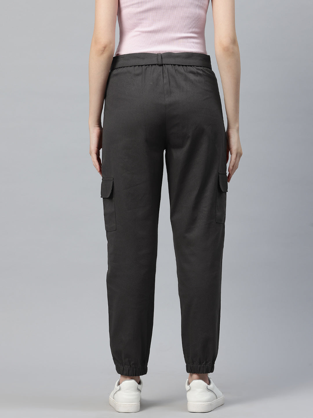 Popnetic High-Rise Pure Cotton Cargo Trousers