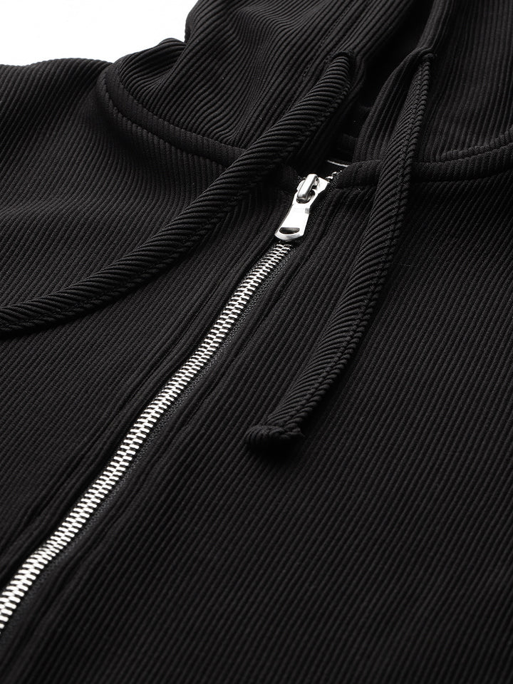 Popnetic Ribbed Hooded Sweatshirt