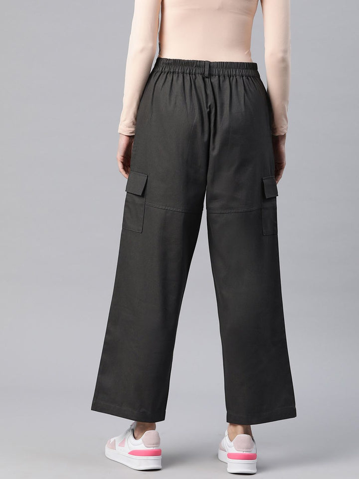 Popnetic Flat-Front High-Rise Pure Cotton Cargos