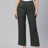 Popnetic High-Rise Pleated Pure Cotton Parallel Trousers