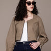 Popnetic Women Pure Cotton Crop Tailored Jacket