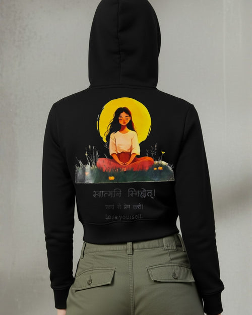 Popnetic Women Printed Hooded Sweatshirt
