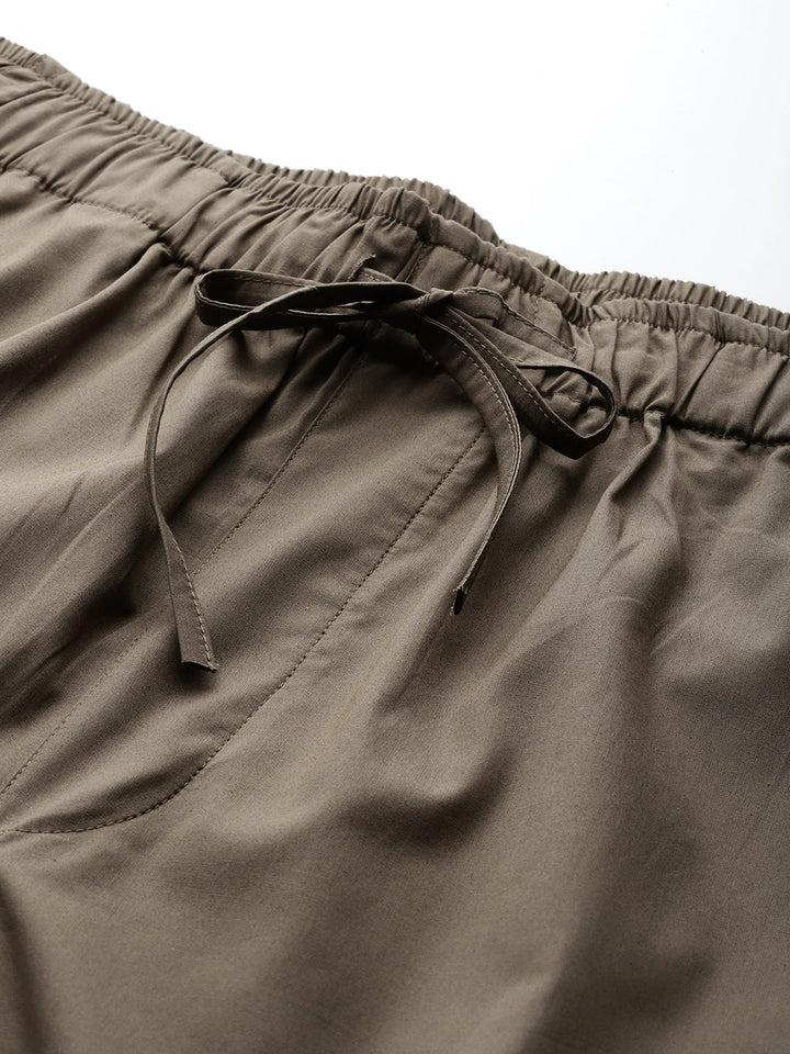 Popnetic Women Loose Fit High-Rise Parachute Cargo Trousers