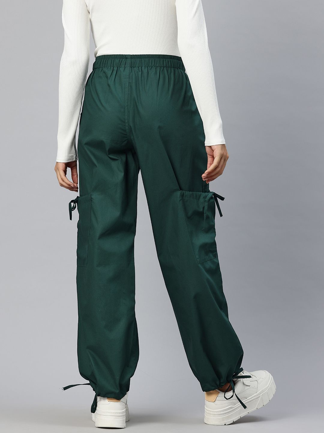 Popnetic Loose Fit High-Rise Pure Cotton Parachute Cargo Trouser