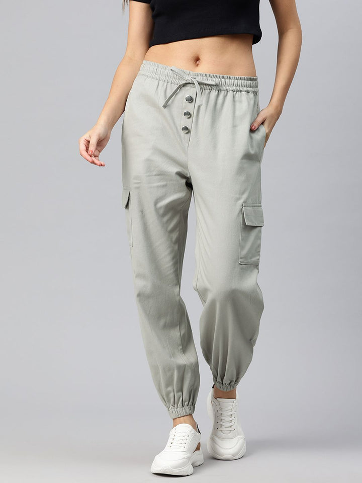 Popnetic High-Rise Pure Cotton Cargo Joggers