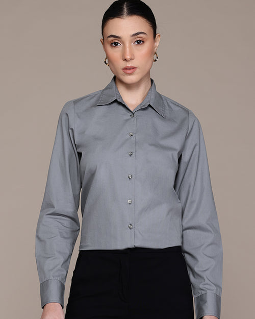 Popnetic Women Smart Pure Cotton Formal Shirt