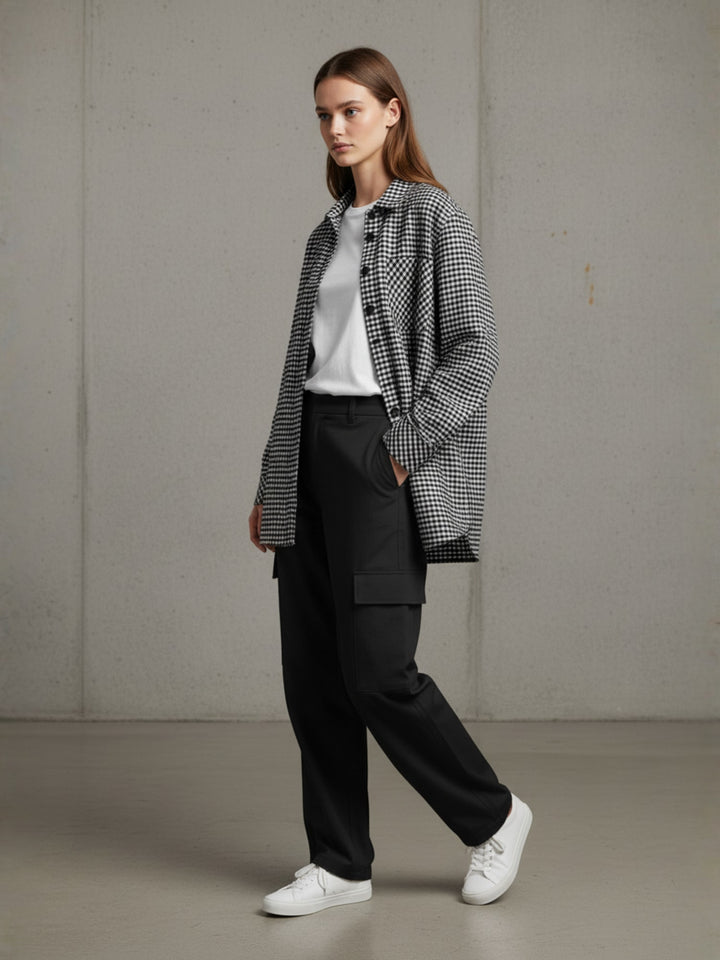 Popnetic Women Pure Cotton Gingham Check Oversized Shirt