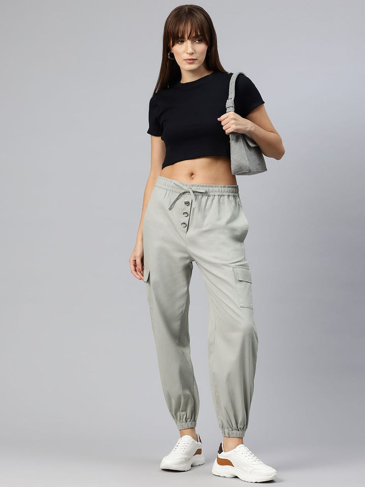 Popnetic High-Rise Pure Cotton Cargo Joggers