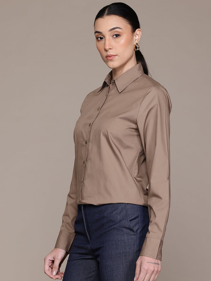 Popnetic Women Smart Pure Cotton Formal Shirt