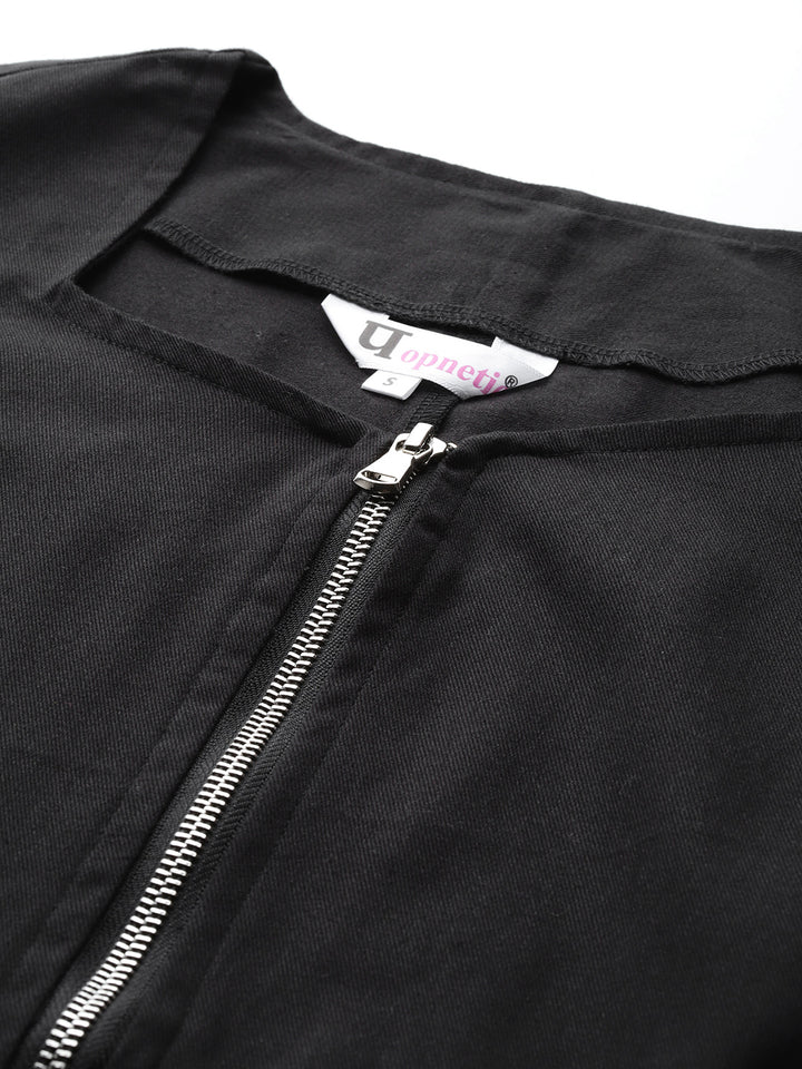 Popnetic Women Pure Cotton Crop Tailored Jacket