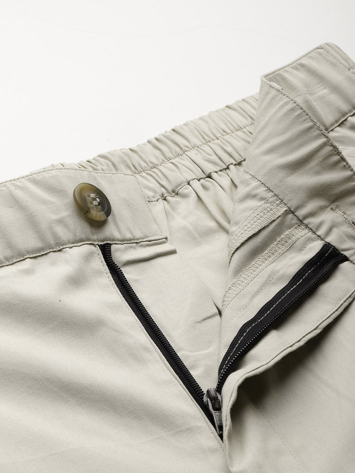 Popnetic Loose Fit High-Rise Pleated Pure Cotton Trousers