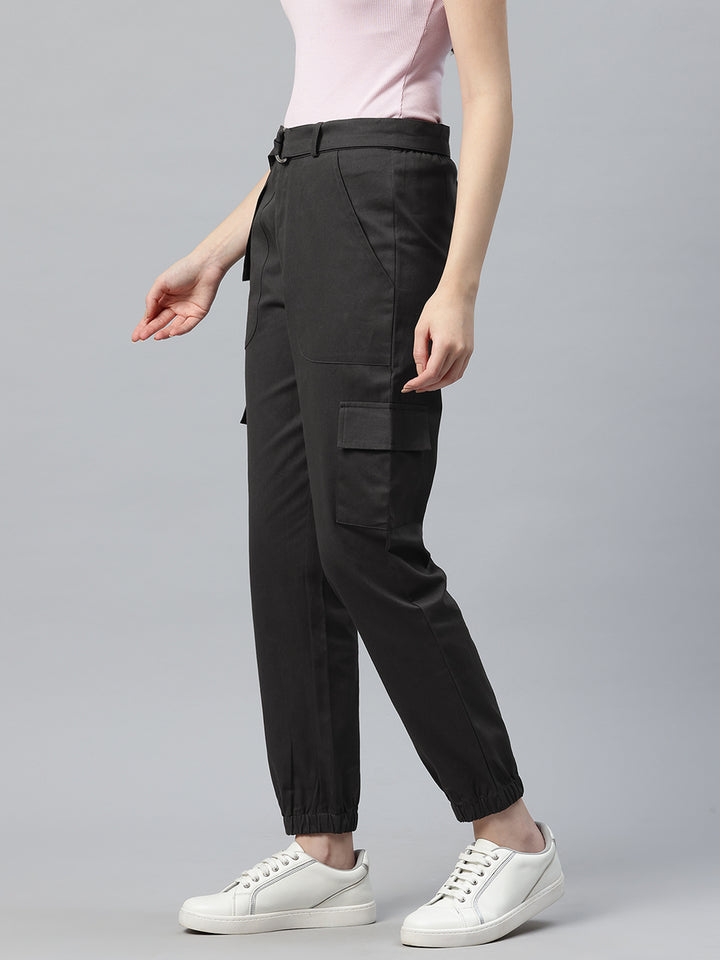 Popnetic High-Rise Pure Cotton Cargo Trousers