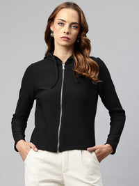 Popnetic Ribbed Hooded Sweatshirt