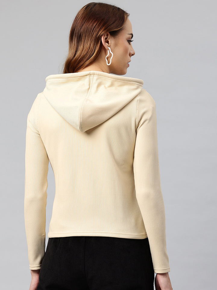 Popnetic Ribbed Hooded Sweatshirt
