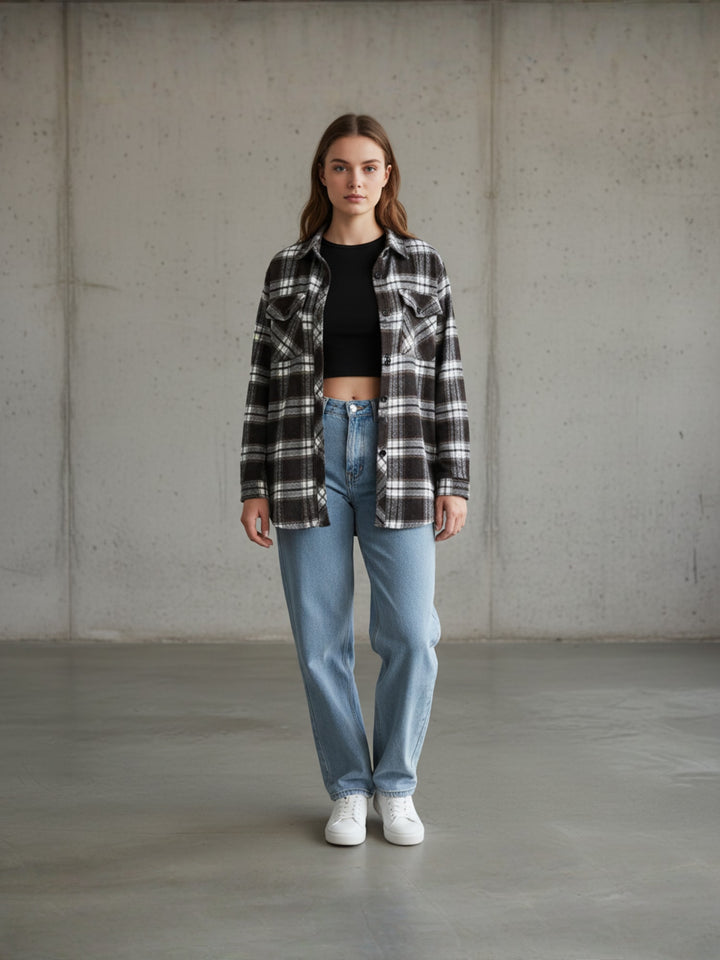 Popnetic Women Tartan Checks Checked Casual Shirt