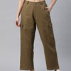Popnetic Flat-Front High-Rise Pure Cotton Cargos