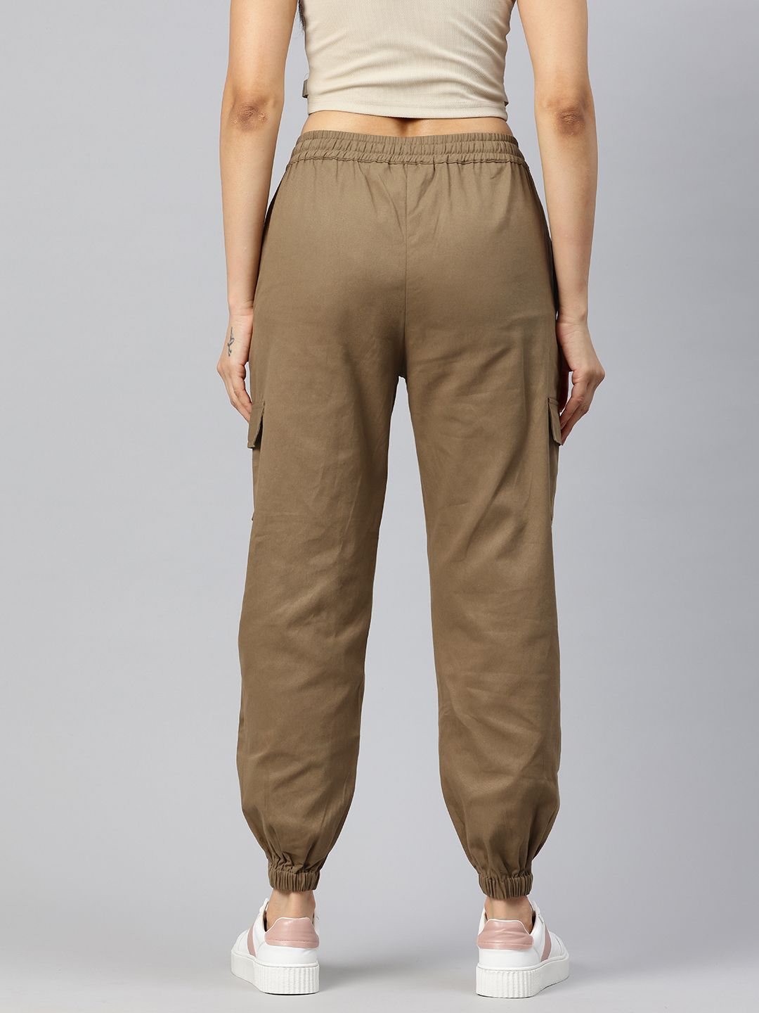 Popnetic High-Rise Pure Cotton Cargo Joggers