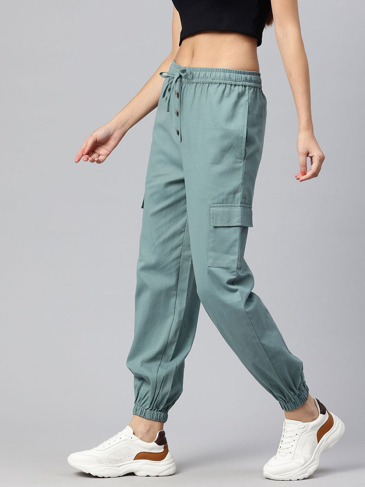 Popnetic High-Rise Pure Cotton Cargo Joggers