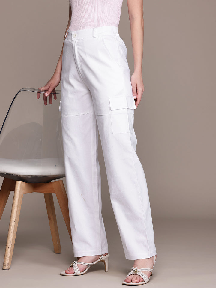 Popnetic Women Smart High-Rise Cargos Trousers