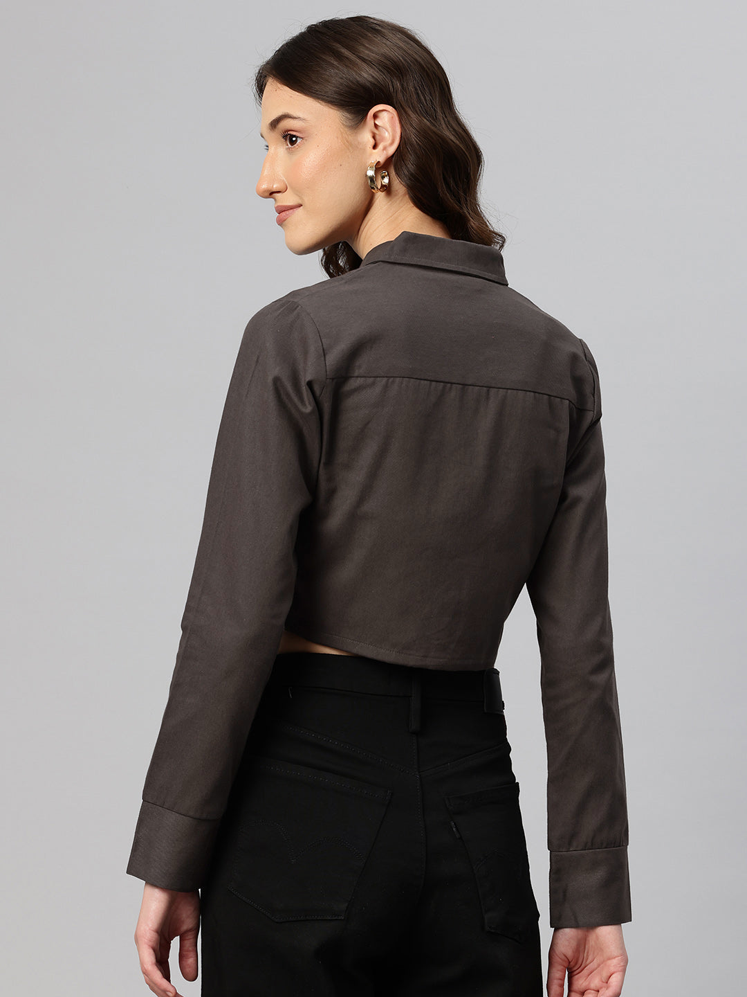 Popnetic Pure Cotton Crop Tailored Jacket