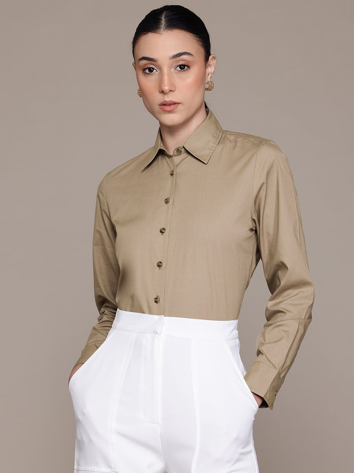 Popnetic Women Smart Pure Cotton Formal Shirt
