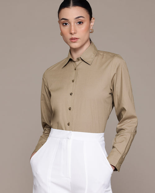Popnetic Women Smart Pure Cotton Formal Shirt