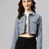 Popnetic Pure Cotton Crop Tailored Jacket