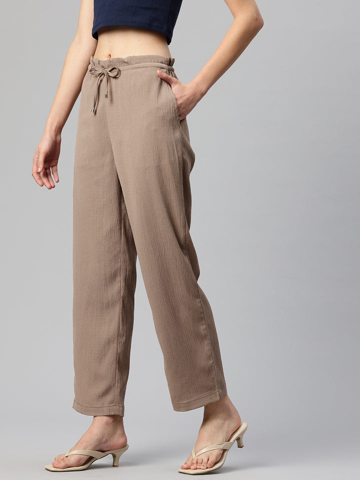 Popnetic Textured High-Rise Trousers